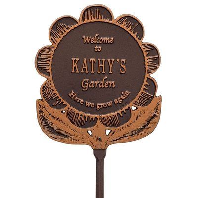 Welcome Garden Flower Antique Dedication Plaque